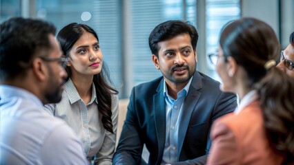 Obraz premium Indian Team Discussing Ideas at Seminar Workshop 