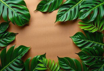 Fototapeta premium wreath of green leaves