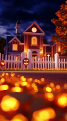 Obraz premium halloween pumpkin with bats