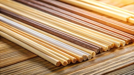 Disposable chopsticks lined up randomly for eating Depth of Field