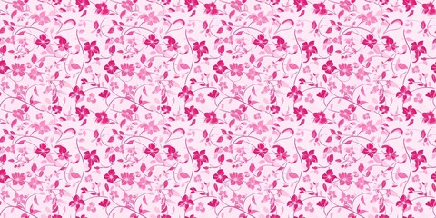 Pink floral pattern with a soft, feminine design. seamless background pattern
