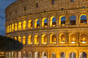 Naklejka premium Colosseum in Rome. Italian classic architecture landmark. Travel destination. Italy