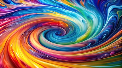 Obraz premium Digitally rendered abstract background with a multi-color swirl pattern resembling water or oil painting