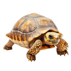 Obraz premium A detailed, realistic illustration of a tortoise isolated on transparent background.