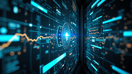 Fototapeta premium 8k Futuristic HUD background 4