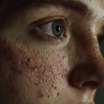 Acne sul volto di un ragazzo