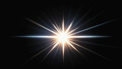 Fototapeta premium Flash Light Sparkle on Black Background.