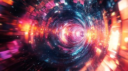 Fototapeta premium Time travel futurism galactic exploration space colonization cosmos event horizon