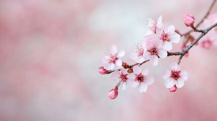 Fototapeta premium Delicate Pink Flowers on a Soft Background