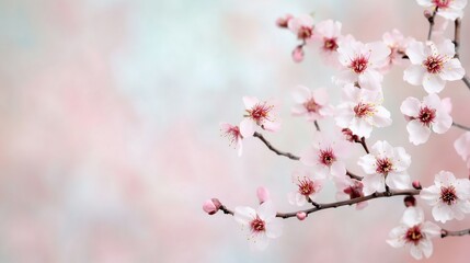 Obraz premium Delicate Blossom Branch on Soft Pastel Background