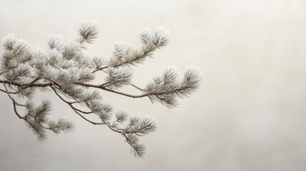 Obraz premium Delicate Frosted Branch with Soft Background