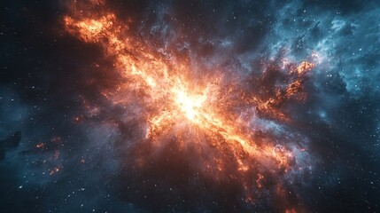 Fototapeta premium A digital marketplace visualized as an interstellar explosion