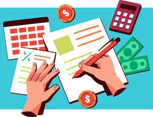 Finance and Budgeting concept illustration
