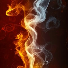 Abstract fire and smoke background with contrast