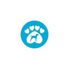 Dog paw circle icon isolated on transparent background