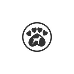Dog paw circle icon isolated on transparent background
