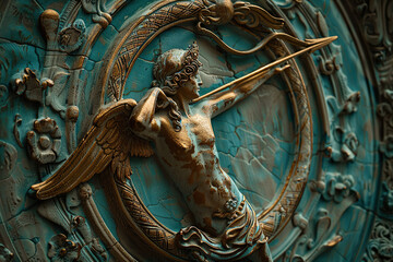 Obraz premium Astrological composition with concept of Sagittarius zodiac sign symbol