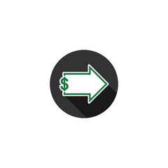 Dollar arrow icon isolated on transparent background