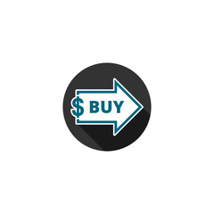 Dollar arrow buy icon isolated on transparent background