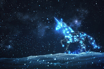 Obraz premium Astrological composition with concept of Horse zodiac sign symbol