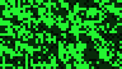 Abstract neon green pixel texture bg video screen. Tv pattern background with square noise effect. Futuristic broadcast lo-fi banner for television. Modern vhs 8 bit static display element