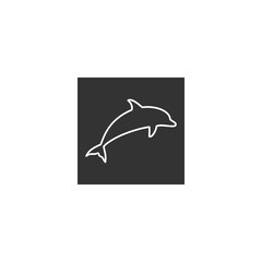 Naklejka premium Dolphin simple icon isolated on transparent background