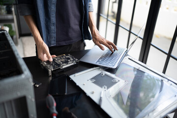 IT Engineer installing Hardware Equipment Development Facility Engineer &nbsp;Maintenance computer Motherboard Electronic repair shop technology business