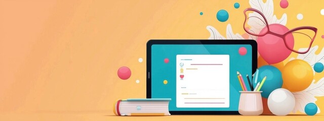 Colorful Learning App for Kids on Tablet