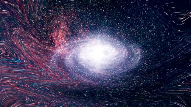 Animated 4K Space Background.Galaxy System With meteor falling down HD Footage