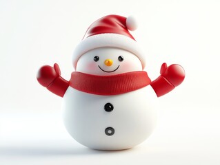 3D Cartoon Snowman Character for Christmas Celebration
