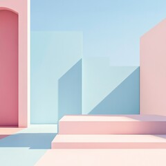 Fototapeta premium Minimalist background with pastel colors