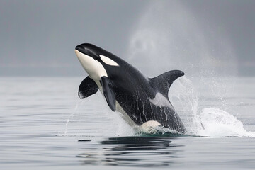 Obraz premium Fantastically beautiful majestic huge whale in deep ocean