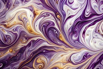 Fototapeta premium Elegant abstract art swirling metallic purple and white marble texture for luxury and artistic backgrounds panoramic