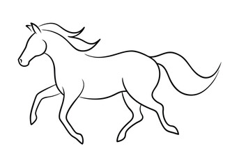 Sleek Continuous Line Art of a Majestic Horse