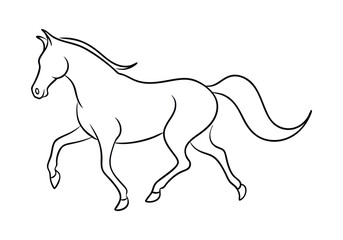Sleek Continuous Line Art of a Majestic Horse