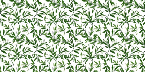 Fototapeta premium Tea tree background with a natural, botanical design. seamless background pattern