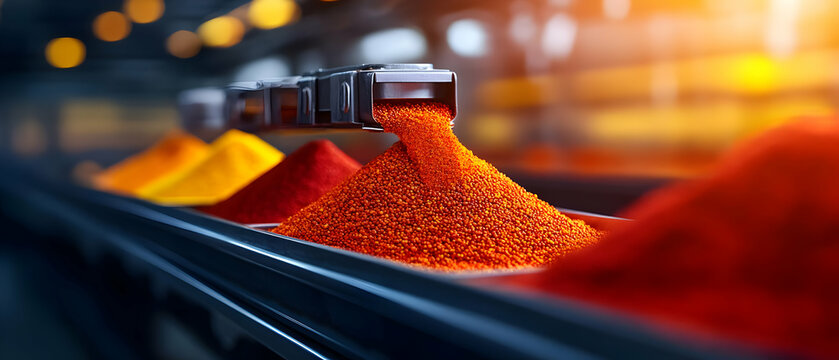 Vibrant spices displayed in various colors, showcasing a tantalizing assortment of flavors and textures.