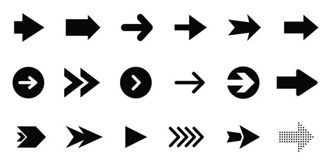 Arrow icon set. Arrows. Cursor. Arrow vector collection. Modern simple arrow symbols in flat style	