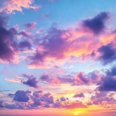 Fototapeta premium Sunset sky background with vibrant cloud