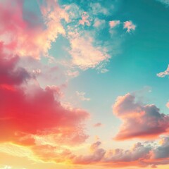 Obraz premium Sunset sky background with vibrant clouds