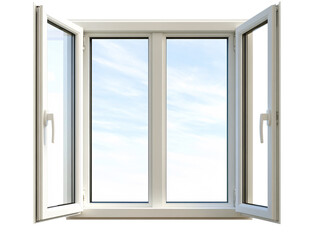 a white window with clear glass