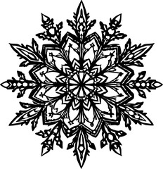 Fototapeta premium Intricate Floral Mandala Design in Black and White for Coloring and Decoration