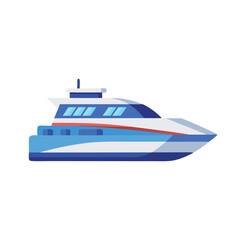  Catamaran Water Transport isolated flat vector illustration on white background