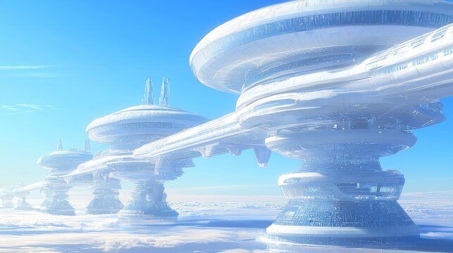 Futuristic Artistic Megastructure: Creative Hub for Artists in Digital Illustration, Ultra-Detailed