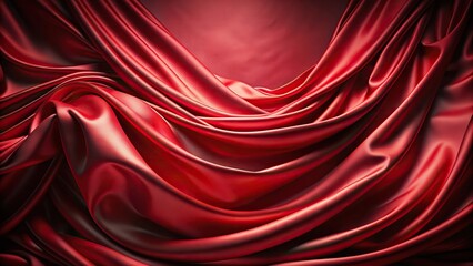 Elegant red silk fabric flowing elegantly, perfect for ceremonies