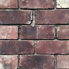 Close-up of Red Brick Wall Texture with Weathered and Rustic Details
