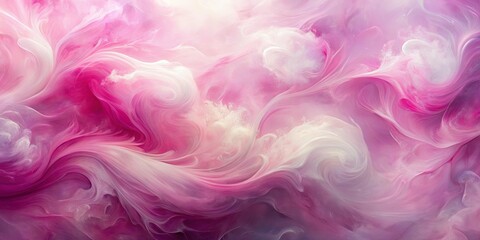 Obraz premium Abstract Swirls of Pastel Pink and White, Intertwined and Ethereal, Like a Dreamy Landscape of Fluid Hues