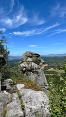 Canyon in Szczeliniec Wielki, Monkey Rock in the Stolowe Mountains in Poland.