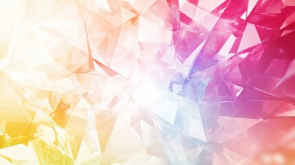 An intricate network of floating, semi-transparent polygons with shifting color gradients and light reflections, modern and vibrant