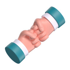 Bumping Fist hand gesture cartoon icon 3d illustration